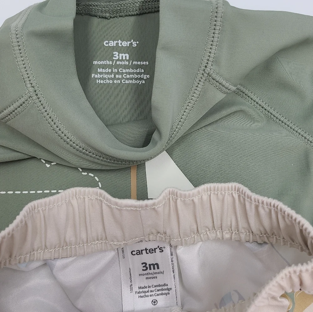 Carter's Sailboat Puffin Rashguard set size 3 months